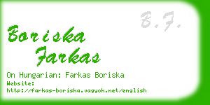 boriska farkas business card